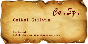Csikai Szilvia névjegykártya